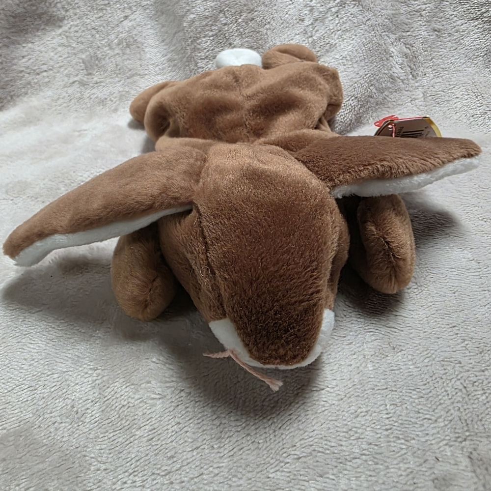 Ty 1995 Brown Plush Bunny with White Accents